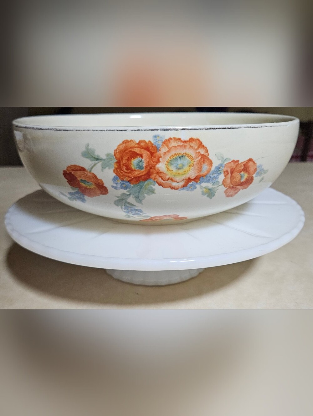 Halls "Orange Poppy" 9In Bowl